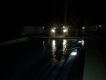 unser Pool bei Nacht
